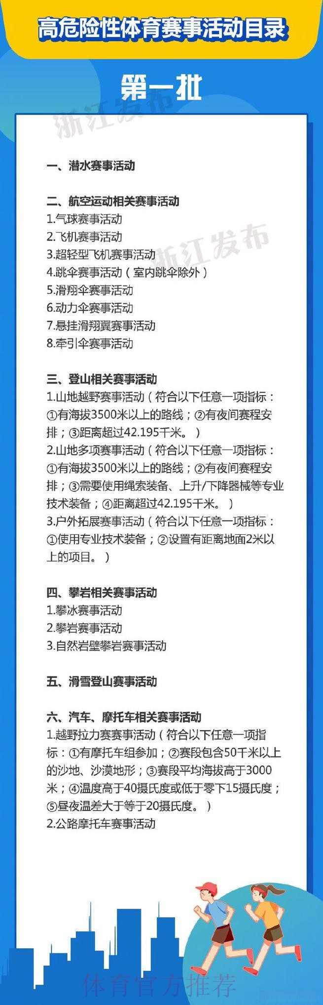 浙江出台新政强化高危险性体育赛事监管 浙江出台新政强化高危险性体育赛事监管